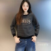 44033 显瘦宽松百搭t恤衫 雅姿赏色珊瑚花2026春秋冬新款 上衣大码