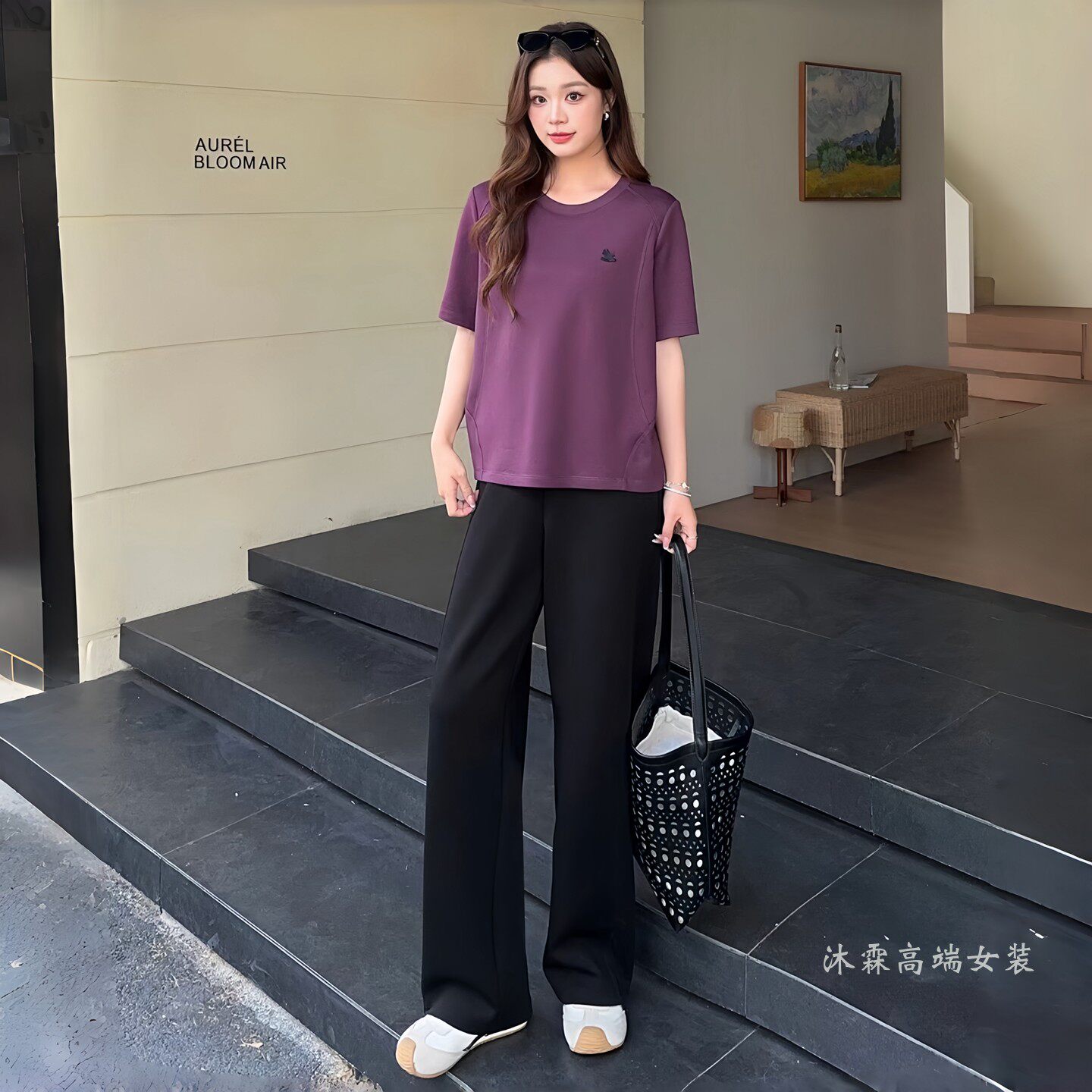 阳龙2026夏季新款上衣B26-9101和裤子大码显瘦休闲女运动两件套装