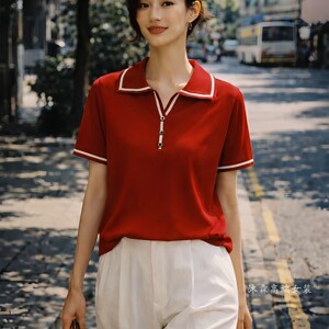 1668美季然亮2026夏季新大码显瘦莱赛尔天丝针织衫上衣t恤690308