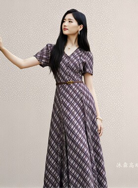沐紫霖2026夏季新款时尚显瘦大码气质修身妈妈婚宴礼服连衣裙8026