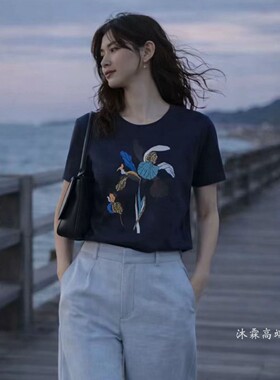 台湾1668道尚遇2026夏季新时尚大码显瘦宽松打底衫上衣t恤560752