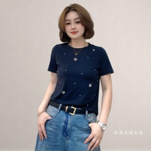 斐斐2026夏季新款宽松大码修身显瘦气质女打底衫百搭上衣T恤99056