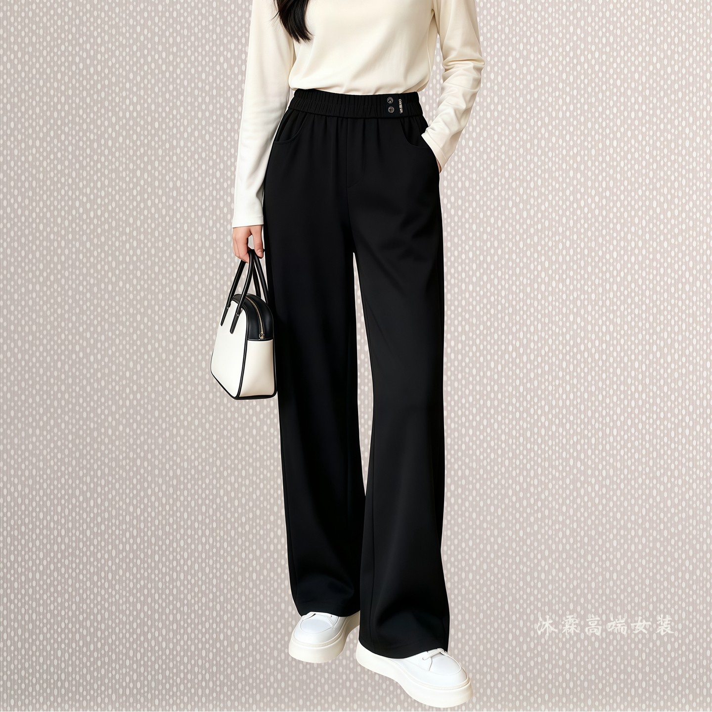 沐紫霖2026秋冬季新款宽松大码修身显瘦胖M休闲直筒女裤子琪2627