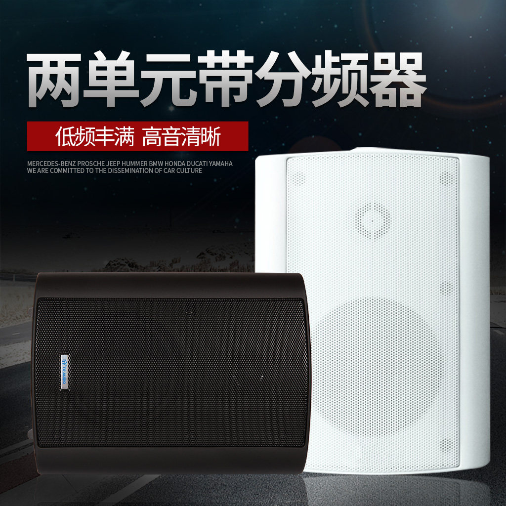 霍尼韦尔TKW-105BW壁挂式音箱广播背景音乐商店铺高低音定压喇叭