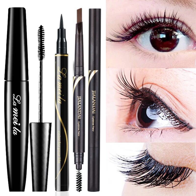 睫毛膏眉笔眼线笔防水防汗不晕染不易脱妆初学者眉眼彩妆组合套装