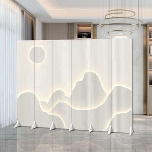 中式屏风隔断墙饭店包间移动折叠办公室会议室简易遮挡双面折屏障