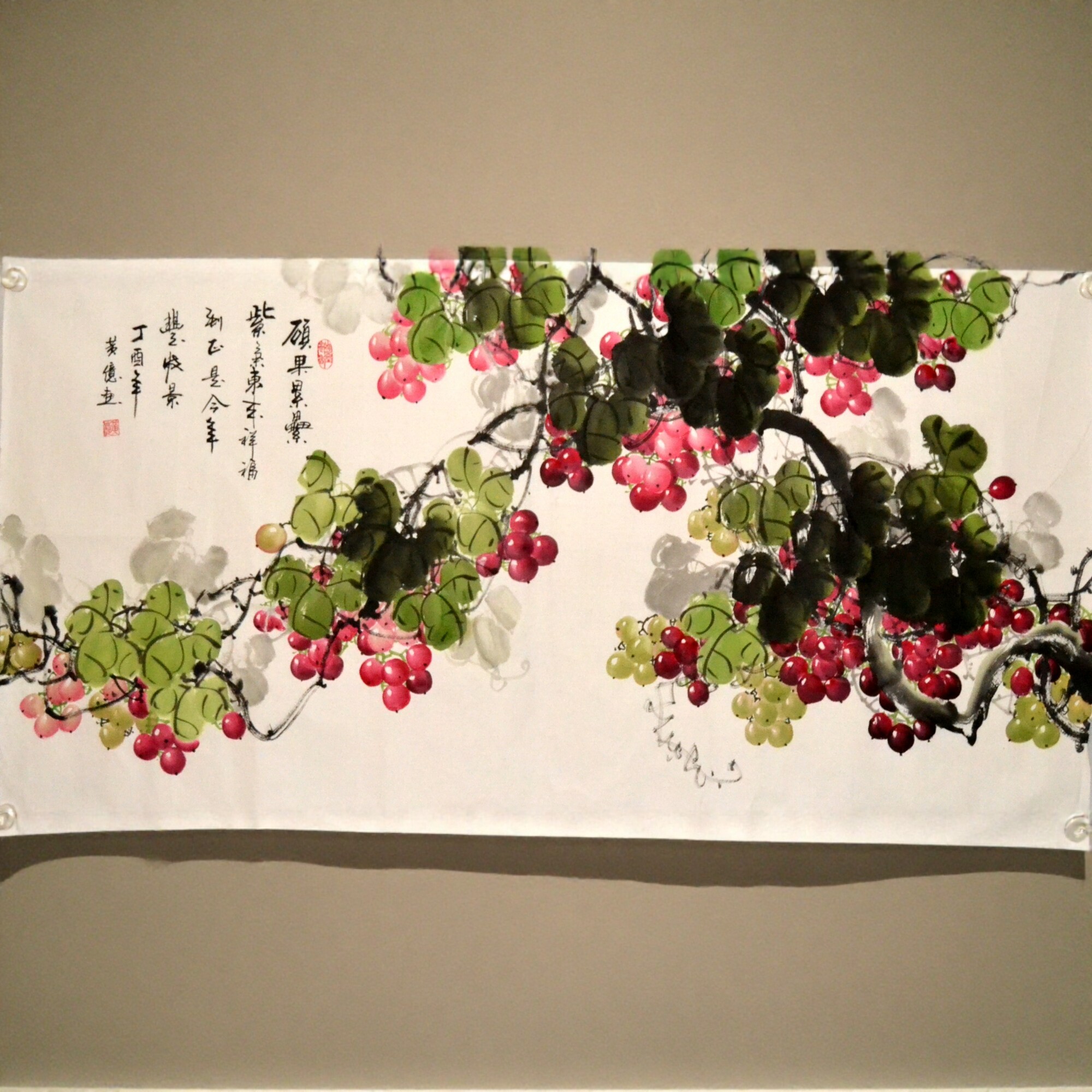 四尺花鸟画客厅餐厅纯手绘横幅装饰黄亿原稿画心葡萄字画挂画国画