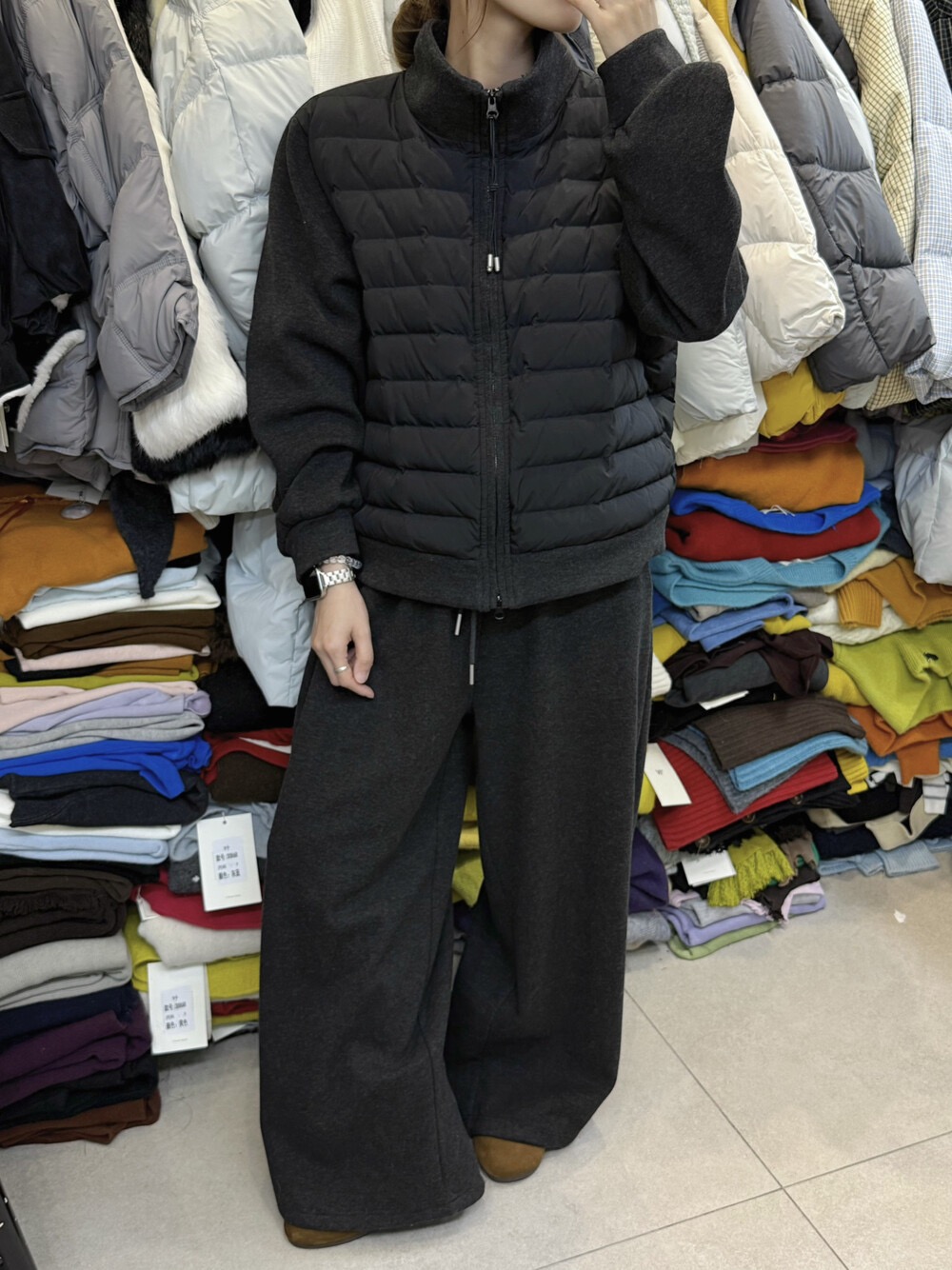 2025冬季新款立领假两件卫衣套装