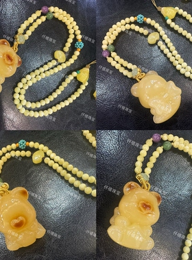 仟禧爆款原创设计款时尚可爱天使熊暴力熊项链毛衣链复古网红