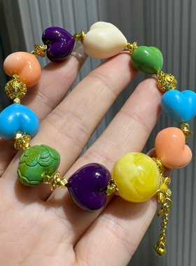 秋冬新品原创爆款屁桃多宝小众高颜值古风设计款手串舒俱石美菱矿