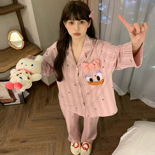 纯棉睡衣女款高级感套装2026年新款春装开衫大码家居服女可外穿冬