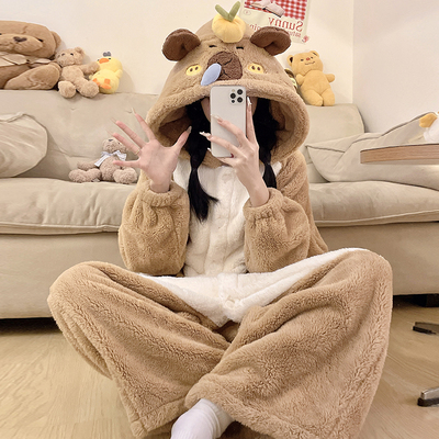 珊瑚绒睡衣女款2025新款冬季睡袍