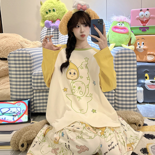 纯棉睡衣女款高级感星星人春装2026年新款可外穿的家居服少女套装