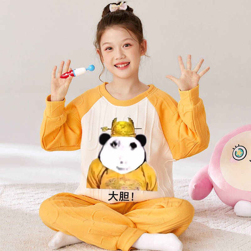 抽象睡衣女大童2025新款大胆龙图