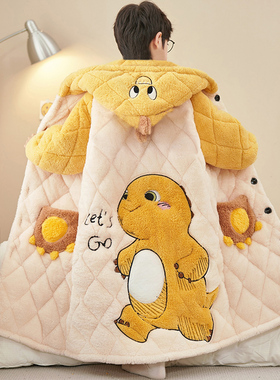 奶龙儿童睡衣男童冬加厚夹棉服2025超火冬装一整套男孩珊瑚绒睡袍