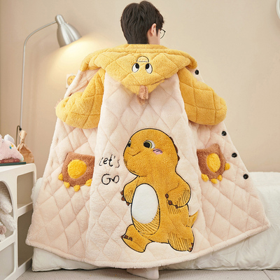 奶龙儿童睡衣男童冬加厚夹棉2025