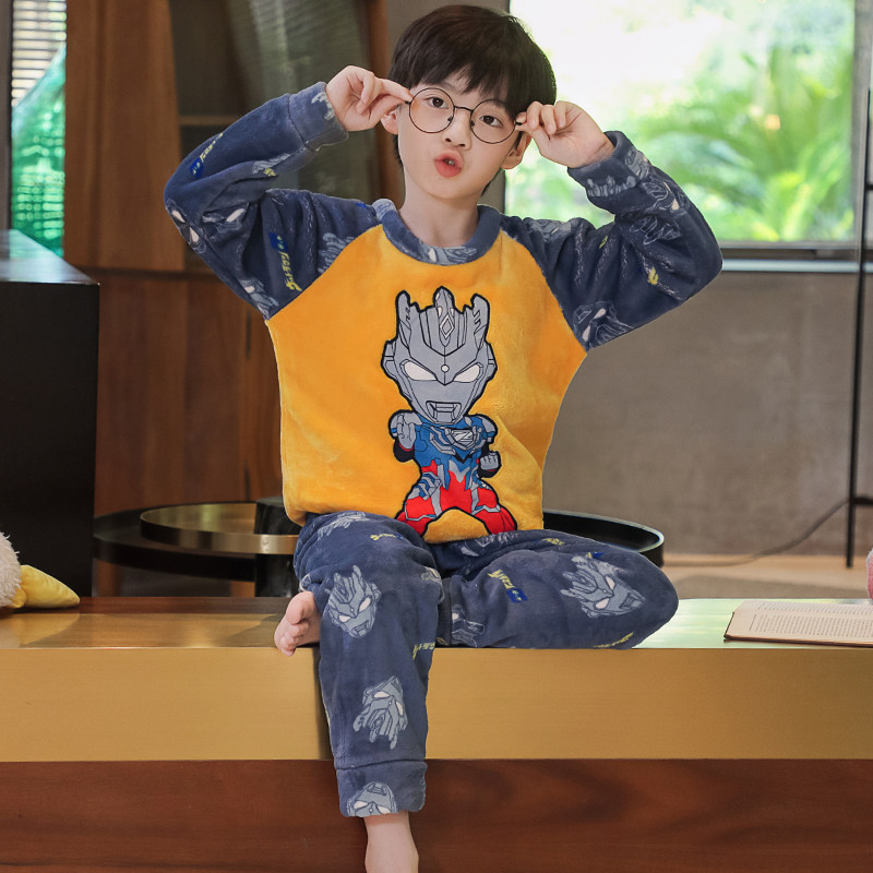 2022年男童睡衣冬款珊瑚绒家居服图片