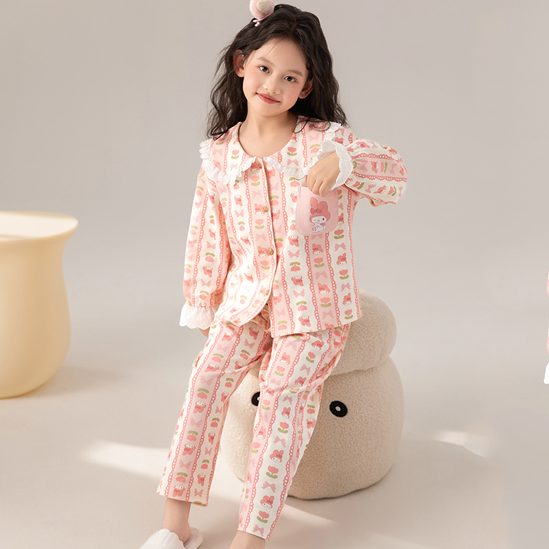儿童睡衣女童巨好看套装2025新款