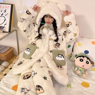 蜡笔小新睡衣女款2025年新款棉袄
