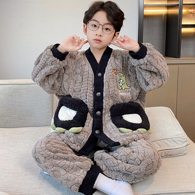 儿童睡衣男孩2025超火冬装一整套