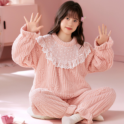 女童家居服冬款2025新款宫廷风