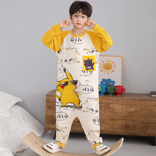 连体睡衣男童宝可梦耿鬼宝宝连体衣2026皮卡丘儿童睡袋纯棉家居服