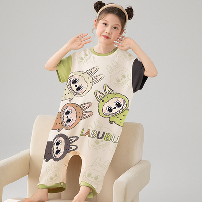 labubu儿童连体睡衣女童2025新款