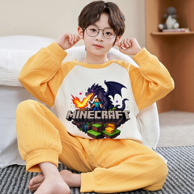 儿童睡衣冬我的世界衣服2025超火