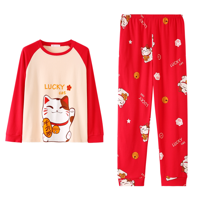 儿童睡衣男童纯棉半袖长裤女童可爱短袖中大童夏季空调家居服套装