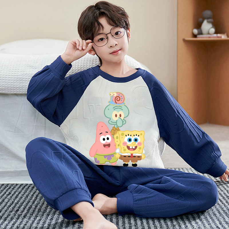 2025新款儿童睡衣男童冬季空气棉