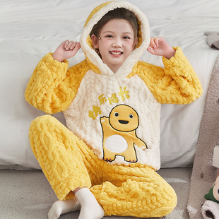 女童睡衣冬季2025新款奶龙儿童套装女孩珊瑚绒家居服宝宝冬季衣服