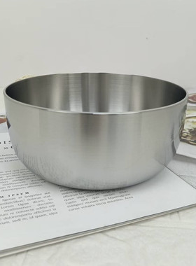 小怪兽全钢实心304不锈钢大碗冷面碗汤碗厨房蒸蛋碗料理碗传承碗