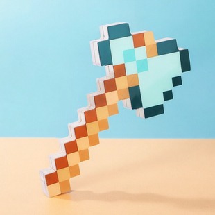 我的MC世界斧子玩具带灯光马赛克战斧男孩发光武器模型发光玩具