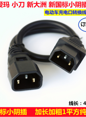 爱玛新国标小刀新大洲充电器转换头电动车充电桩充电站转换线插座