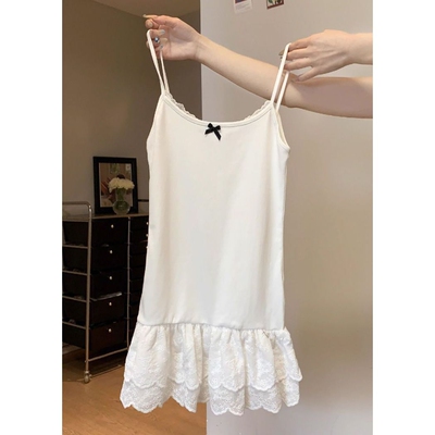 芭蕾风蝴蝶结吊带背心女夏