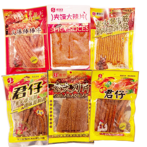 君仔素火爆牛筋香辣条素肉鸡筋
