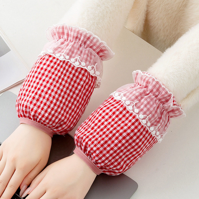 韩版小清新可爱蕾丝短款防污袖套女成人学生上班工作防脏套袖袖头