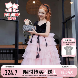 富罗迷周岁女宝礼服女童连衣裙夏季新款漂亮洋气小女孩生日公主裙