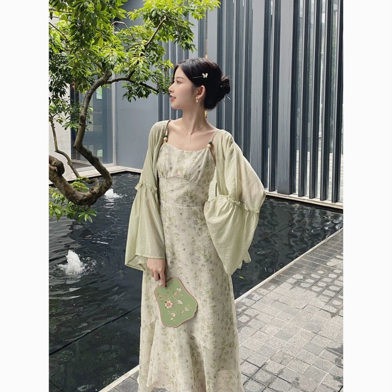 MOBAI默白【清仓6折】新中式国风显瘦吊带裙女夏显瘦鱼尾摆连衣裙,女装/女士精品,连衣裙,淘宝优惠券,粉丝福利购,淘宝优惠卷