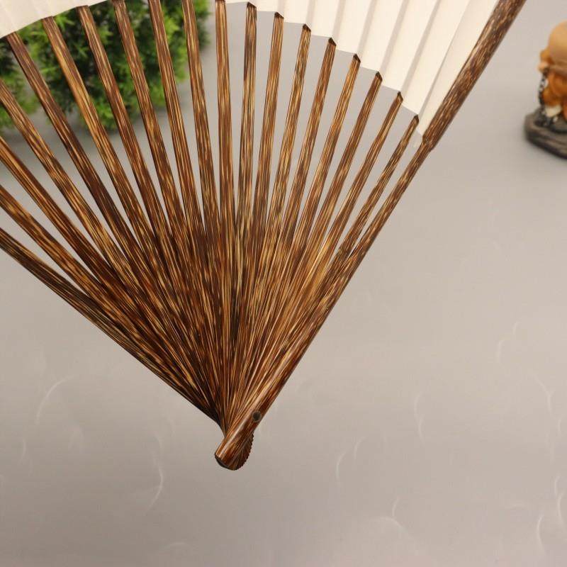 华风斋浙工名师沈汝峰全红芝麻棕竹秋山明式燕尾文玩折扇苏工扇面