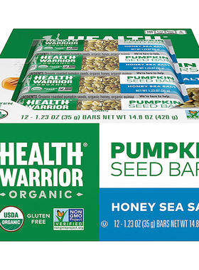 美国直邮Health Warrior Pumpkin Seed Bars南瓜子有机蛋白棒12支