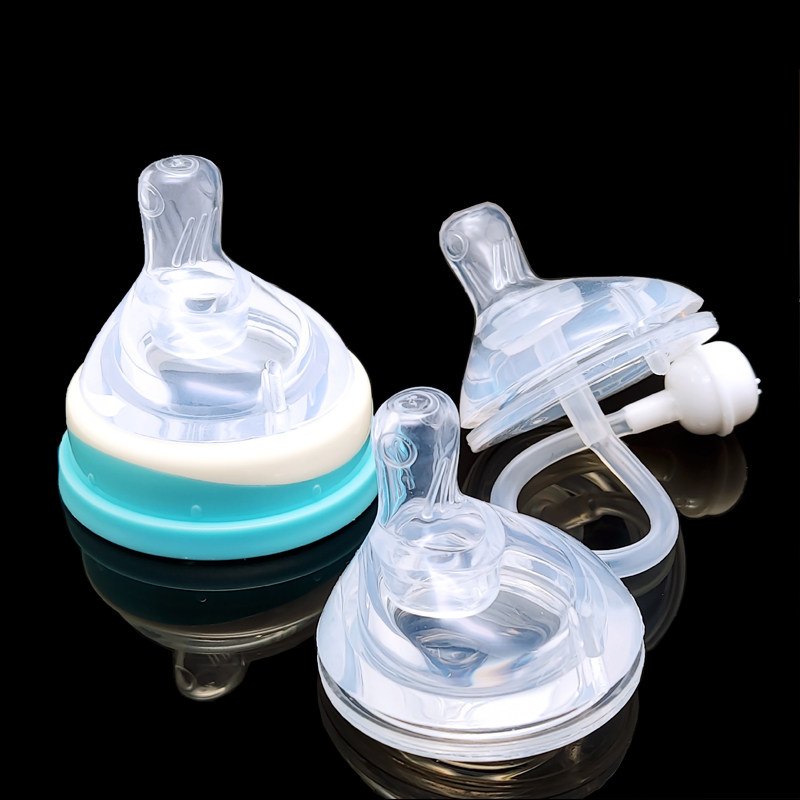 新生婴儿宽口径5cm离心奶嘴母乳智能鸭嘴宝宝防胀气防呛偏心奶嘴