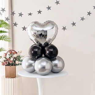 生日宴会布置酒店包厢桌面摆件18寸爱心气球立柱桌飘装饰男孩女孩