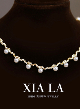 夏拉串珠波浪女项链颈链