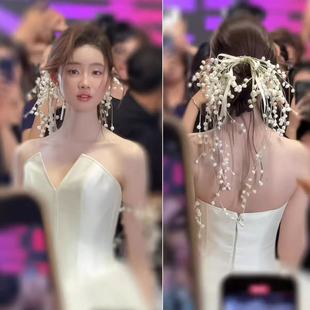 夏拉手作花铃兰头饰发夹婚礼结婚订婚领证头饰婚纱饰品造型配饰