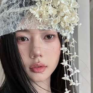 原创手工铃兰花头饰花朵流苏发夹女森系新娘结婚发饰婚纱配饰