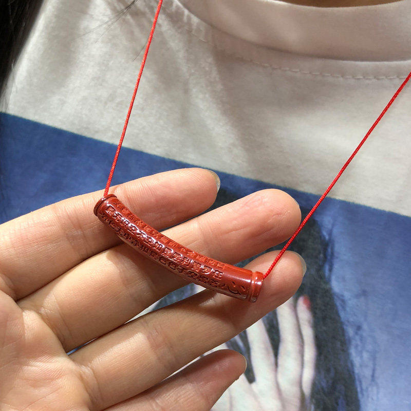 帝王红高含量保真朱砂心经六字真言锁骨链吊坠手链百搭颈饰坠弯管,珠宝/钻石/翡翠,颈饰,淘宝优惠券,粉丝福利购,淘宝优惠卷