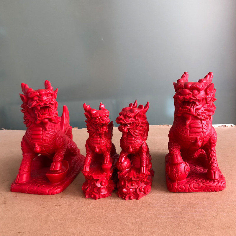 朱砂麒麟摆件一对火麒麟家居客厅办公室门口店铺装饰工艺礼品车载,家居饰品,国学摆件,淘宝优惠券,粉丝福利购,淘宝优惠卷