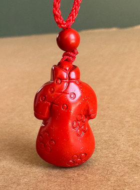 真品帝王红古风旗pao吊坠 女友能量文昌考试随身得胜挂件开门红坠