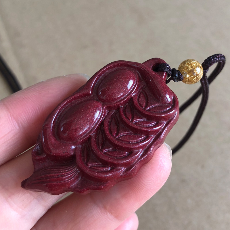 紫金砂朱砂福运相连吊坠天然高含量一夜暴富金枝玉叶生财随身挂件